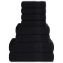 Juego de toallas 8 piezas 100% algodón negro 360 gsm by , Toallas de baño y manoplas - Ref: Foro24-137073, Price: 46,61 €, Di...