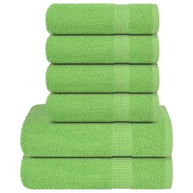 Juego de toallas 6 piezas 100% algodón verde 360 gsm by , Toallas de baño y manoplas - Ref: Foro24-137086, Price: 39,54 €, Di...