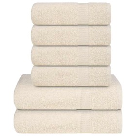 Juego de toallas 6 piezas 100% algodón crema 360 gsm von , Toallas de baño y manoplas - Ref: Foro24-137092, Preis: 36,54 €, R...
