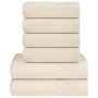Juego de toallas 6 piezas 100% algodón crema 360 gsm by , Toallas de baño y manoplas - Ref: Foro24-137092, Price: 36,54 €, Di...