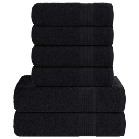 Juego de toallas 6 piezas 100% algodón negro 360 gsm by , Toallas de baño y manoplas - Ref: Foro24-137090, Price: 44,26 €, Di...