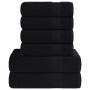 Juego de toallas 6 piezas 100% algodón negro 360 gsm by , Toallas de baño y manoplas - Ref: Foro24-137090, Price: 44,26 €, Di...