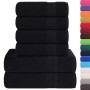 Juego de toallas 6 piezas 100% algodón negro 360 gsm by , Toallas de baño y manoplas - Ref: Foro24-137090, Price: 44,26 €, Di...