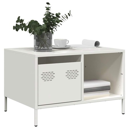 Mesa de centro acero laminado en frío blanco 68,5x50x43,5 cm by , Coffee table - Ref: Foro24-851285, Price: 72,44 €, Discount: %