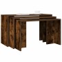 Mesas apilables 3 pzas madera contrachapada roble ahumado de , Mesas auxiliares - Ref: Foro24-858537, Precio: 62,51 €, Descue...