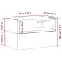 Mesita de noche de pared color gris sonoma 45x26x28,5 cm de , Mesitas de noche - Ref: Foro24-858606, Precio: 38,90 €, Descuen...