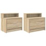 Mesillas de noche con cajón 2 uds roble Sonoma 51x31x47 cm by , Nightstands - Ref: Foro24-858673, Price: 64,49 €, Discount: %
