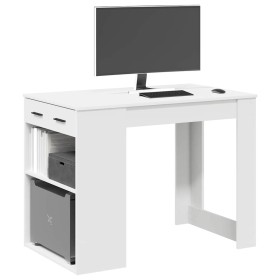 Escritorio con cajón y estante madera contrachapada blanco von , Küchen- und Esstische - Ref: Foro24-858686, Preis: 95,03 €, ...