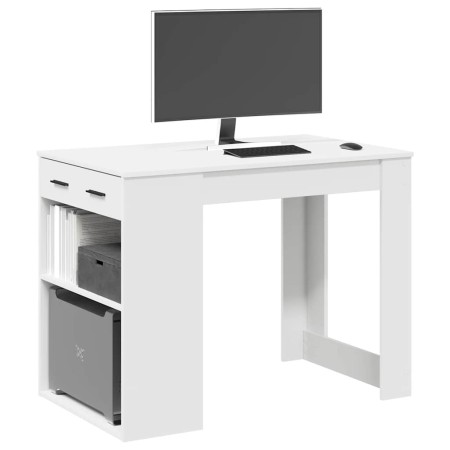 Escritorio con cajón y estante madera contrachapada blanco von , Küchen- und Esstische - Ref: Foro24-858686, Preis: 95,03 €, ...
