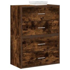 Armarios con 2 cajones 2 uds roble ahumado 60x31x40 cm de , Cajoneras - Ref: Foro24-858830, Precio: 95,20 €, Descuento: %