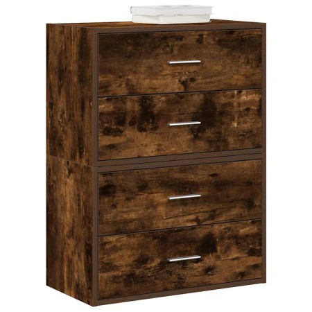 Armarios con 2 cajones 2 uds roble ahumado 60x31x40 cm by , Drawers - Ref: Foro24-858830, Price: 95,20 €, Discount: %