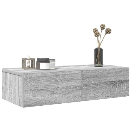 Estante de pared con cajones madera contrachapada roble ahumado von , Regale und Regale - Ref: Foro24-859973, Preis: 43,57 €,...