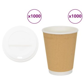 Vasos de café de papel con tapa 1000 uds 12oz 300ml de , Vasos desechables - Ref: Foro24-3325225, Precio: 200,03 €, Descuento: %