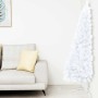 Medio árbol de Navidad con luces y bolas blanco 150 cm by , Christmas trees - Ref: Foro24-3077483, Price: 58,78 €, Discount: %