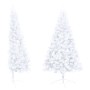 Medio árbol de Navidad con luces y bolas blanco 150 cm by , Christmas trees - Ref: Foro24-3077483, Price: 58,78 €, Discount: %