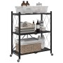 Estantería de almacenaje con ruedas de acero negro 71x34x88 cm von , Lastenstapler - Ref: Foro24-4012385, Preis: 60,09 €, Rab...