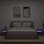 Mesitas de noche con luces LED 2 uds madera vieja 60x35x40 cm by , Nightstands - Ref: Foro24-3329161, Price: 76,48 €, Discoun...