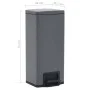 Trash can with anti-fingerprint pedal 30L stainless steel gray by vidaXL, Garbage cans and trash cans - Ref: Foro24-149572, P...
