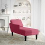 Tumbona con almohada y reposabrazo derecho terciopelo rojo vino by , Daybeds - Ref: Foro24-4009811, Price: 136,71 €, Discount: %