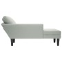 Tumbona almohada y reposabrazo derecho terciopelo gris claro by , Daybeds - Ref: Foro24-4009807, Price: 105,71 €, Discount: %