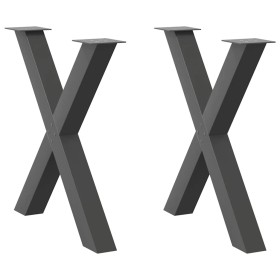 Patas para mesa de comedor en forma de X 2 uds antracita acero by , Table legs - Ref: Foro24-4012978, Price: 112,71 €, Discou...