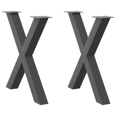 Patas para mesa de comedor en forma de X 2 uds antracita acero by , Table legs - Ref: Foro24-4012978, Price: 112,71 €, Discou...