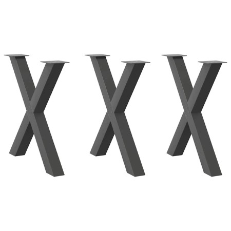 Patas para mesa de comedor en forma de X 3 uds antracita acero by , Table legs - Ref: Foro24-4012990, Price: 144,34 €, Discou...