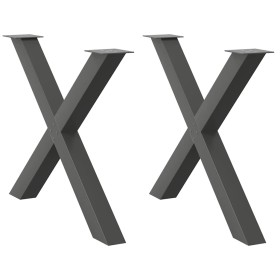 Patas para mesa de comedor en forma de X 2 uds antracita acero de , Patas para mesas - Ref: Foro24-4012986, Precio: 121,62 €,...