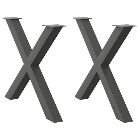 Patas para mesa de comedor en forma de X 2 uds antracita acero by , Table legs - Ref: Foro24-4012986, Price: 124,22 €, Discou...