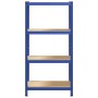 Estantería almacenaje 4 niveles azul madera contrachapada acero de , Estanterías industriales - Ref: Foro24-4016934, Precio: ...