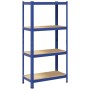 Estantería almacenaje 4 niveles azul madera contrachapada acero de , Estanterías industriales - Ref: Foro24-4016934, Precio: ...