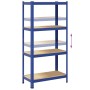 Estantería almacenaje 4 niveles azul madera contrachapada acero de , Estanterías industriales - Ref: Foro24-4016934, Precio: ...