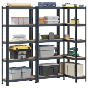 Estante almacenaje 5 niveles 3 uds acero y madera contrachapada von , Industrieregale - Ref: Foro24-4016943, Preis: 101,74 €,...