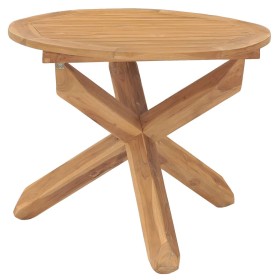 Mesa de comedor de jardín madera maciza de teca Ø90x75 cm