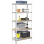 Estantería almacenaje 5 niveles contrachapada y acero plata by , Industrial shelving - Ref: Foro24-4016960, Price: 61,73 €, D...