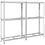 Estantes para neumáticos de 2 capas 2 uds acero plateados by , Industrial shelving - Ref: Foro24-4016969, Price: 109,63 €, Di...