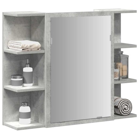 Armario de espejo de baño contrachapada gris 80x20,5x64 cm von , Badezimmerwaschtische - Ref: Foro24-856035, Preis: 61,66 €, ...