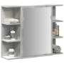 Armario de espejo de baño contrachapada gris 80x20,5x64 cm de , Tocadores de baño - Ref: Foro24-856035, Precio: 63,44 €