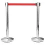 Barrera de cinta tipo aeropuerto con soportes acero plata 4 uds by vidaXL, Safety barriers - Ref: Foro24-149576, Price: 109,6...
