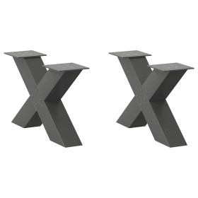 Patas de mesa centro forma X 2uds acero antracita 50x(30-31) cm de , Patas para mesas - Ref: Foro24-4012938, Precio: 83,20 €,...