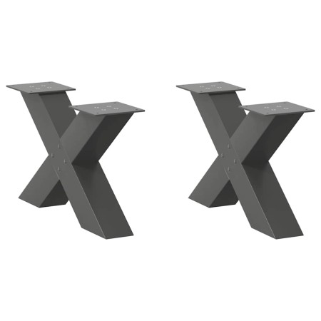 Patas de mesa centro forma X 2uds acero antracita 50x(30-31) cm de , Patas para mesas - Ref: Foro24-4012938, Precio: 83,20 €,...