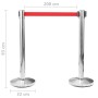 Barrera de cinta tipo aeropuerto con soportes acero plata 4 uds de vidaXL, Barreras de seguridad - Ref: Foro24-149576, Precio...