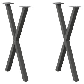 Patas para mesa comedor forma X 2uds antracita 50x(72-73) cm de , Patas para mesas - Ref: Foro24-4012910, Precio: 64,71 €, De...