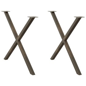 Patas para mesa comedor forma X 2uds acero natural 90x(72-73)cm by , Table legs - Ref: Foro24-4012927, Price: 64,13 €, Discou...