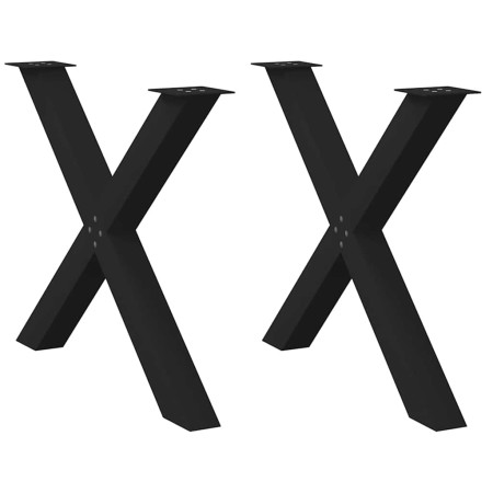 Patas para mesa de comedor en forma de X 2 uds acero negro by , Table legs - Ref: Foro24-4012984, Price: 109,77 €, Discount: %