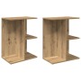 Mesita noche 2 uds madera ingeniería roble artisan 46,5x29x61cm by , Nightstands - Ref: Foro24-858667, Price: 54,27 €, Discou...