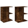 Mesita noche 2 uds madera ingeniería roble ahumado 46,5x29x61cm by , Nightstands - Ref: Foro24-858659, Price: 54,27 €, Discou...