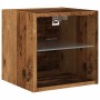 Mueble de TV de pared con luces LED envejecida 30x28,5x30 cm de , Muebles TV - Ref: Foro24-857672, Precio: 31,82 €, Descuento: %