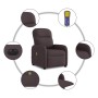 Sillón reclinable de masaje eléctrico tela marrón oscuro de , Sillones - Ref: Foro24-3302967, Precio: 242,77 €, Descuento: %