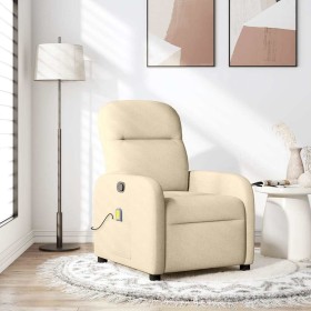 Sillón de masaje reclinable de tela crema de , Sillones - Ref: Foro24-4015540, Precio: 208,04 €, Descuento: %